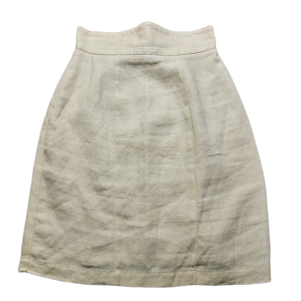 Georges‎ Marciano Straight & Pencil Skirt Womens 6 Cream Lined Casual Back Zip